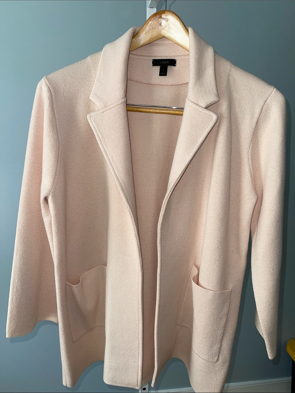 J. Crew Pale Blush Open-Front Blazer